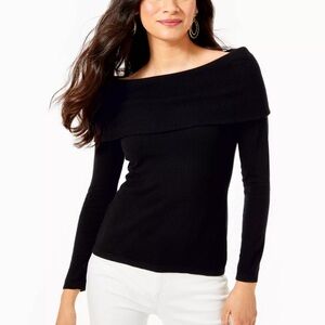 Lilly Pulitzer Black Off-Shoulder Sweater